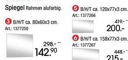 Spiegel Rahmen alufarbig.