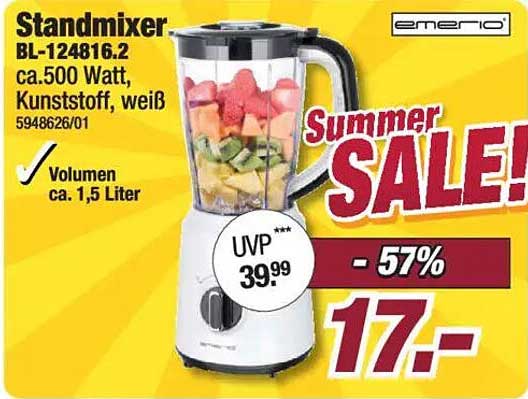 Standmixer BL-124816.2 ca.500 Watt, Kunststoff, weiß 5948626/01
