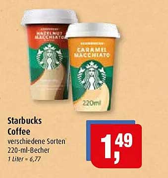 Starbucks Coffee verschiedene Sorten 220-ml-Becher
