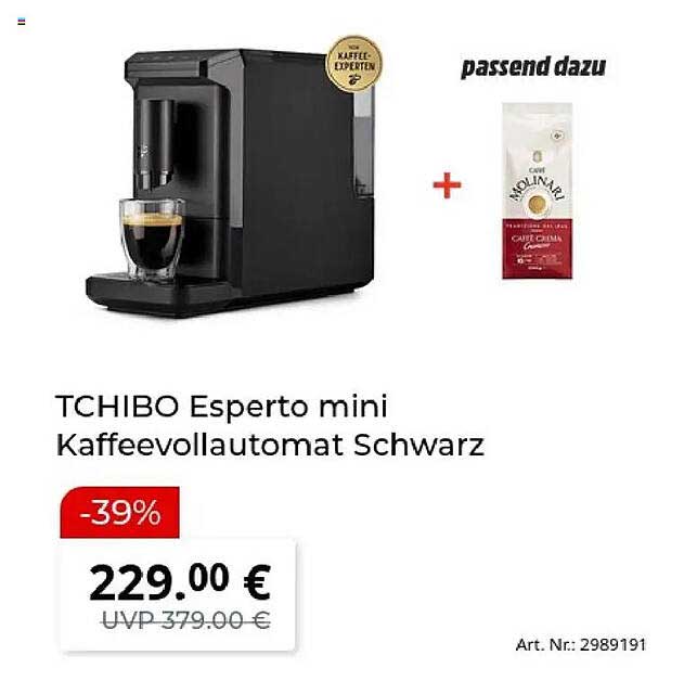 TCHIBO Esperto mini Kaffeevollautomat Schwarz
