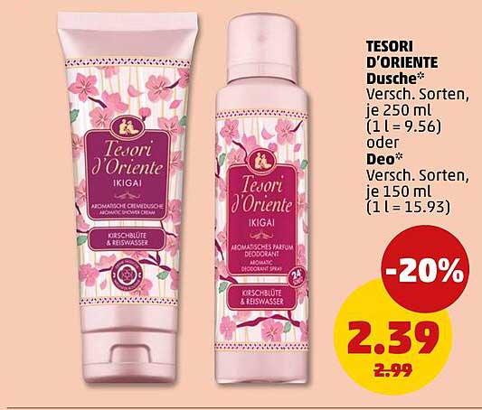 TESORI D'ORIENTE Dusche* Versch. Sorten, je 250 ml oder Deo* Versch. Sorten, je 150 ml