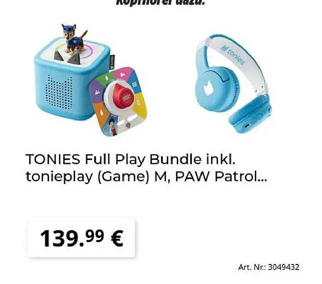 TONIES Full Play Bundle inkl. tonieplay (Game) M, PAW Patrol...