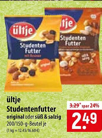 ültje Studentenfutter original oder süß & salzig 200/150-g-Beutel je