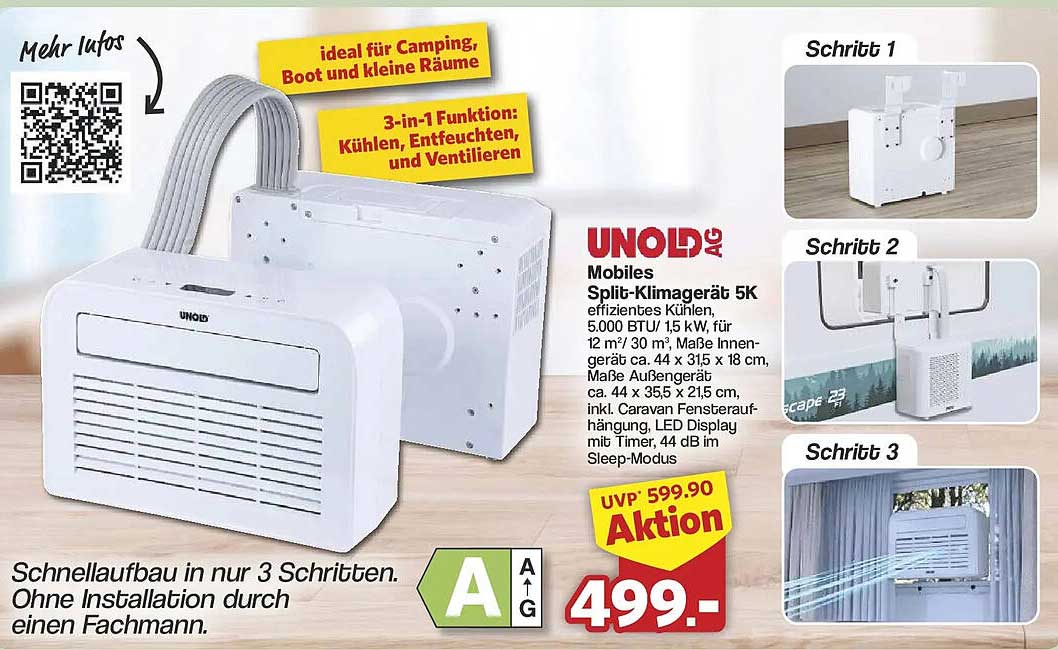 UNOLD Mobiles Split-Klimagerät 5K