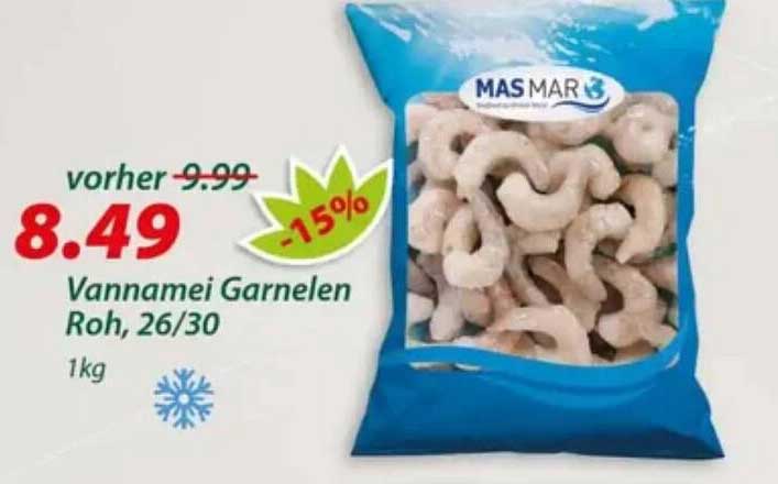 Vannamei Garnelen Roh, 26/30