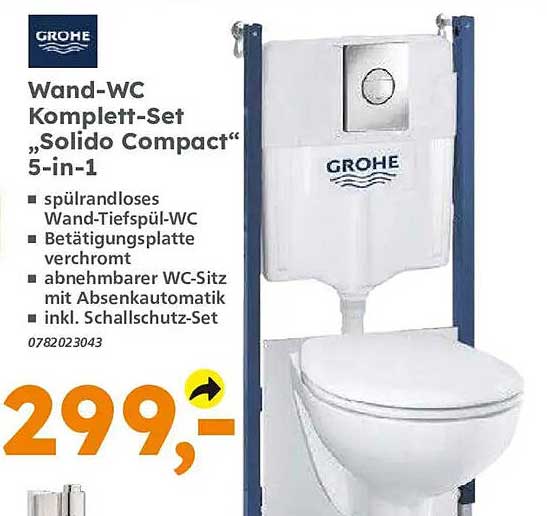 Wand-WC Komplett-Set „Solido Compact“ 5-in-1