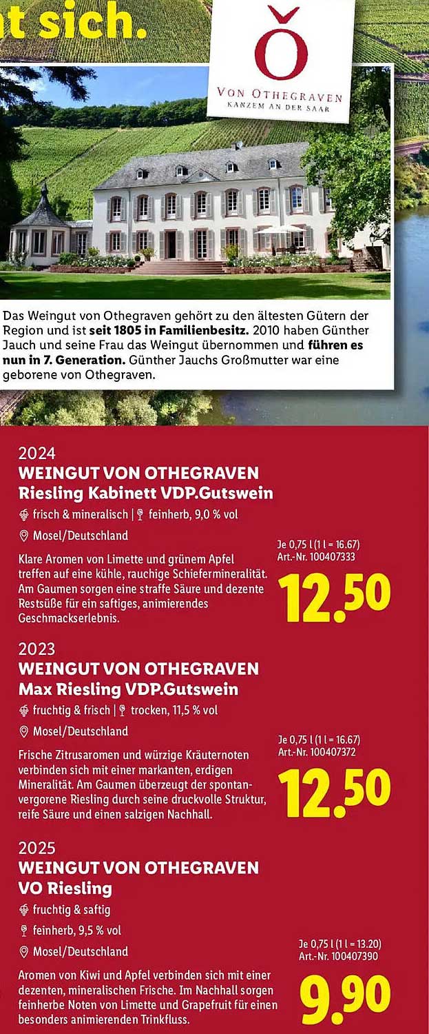 WEINGUT VON OTHEGRAVEN Riesling Kabinett VDP.Gutswein