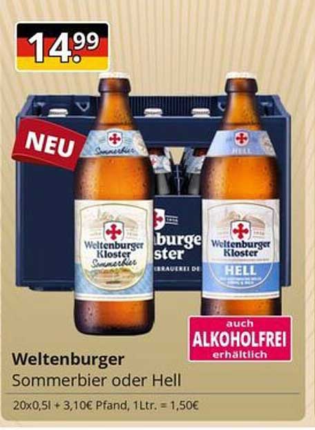 Weltenburger Sommerbier oder Hell