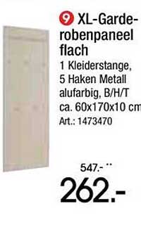 XI-Garderobenpaneel flach