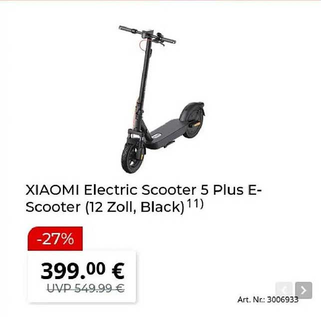 XIAOMI Electric Scooter 5 Plus E-Scooter (12 Zoll, Black)