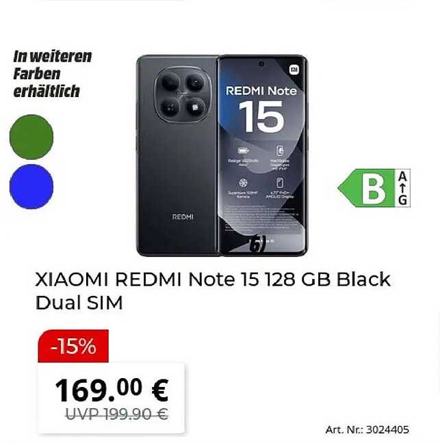 XIAOMI REDMI Note 15 128 GB Black Dual SIM