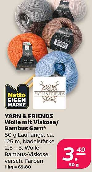 YARN & FRIENDS Wolle mit Viskose/Bambus Garn*