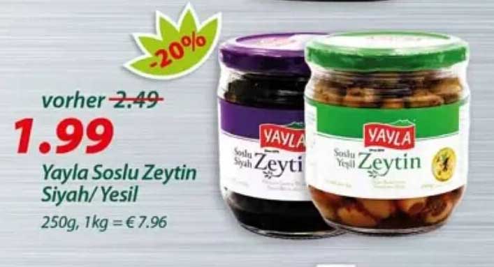 Yayla Soslu Zeytin Siyah/Yesil