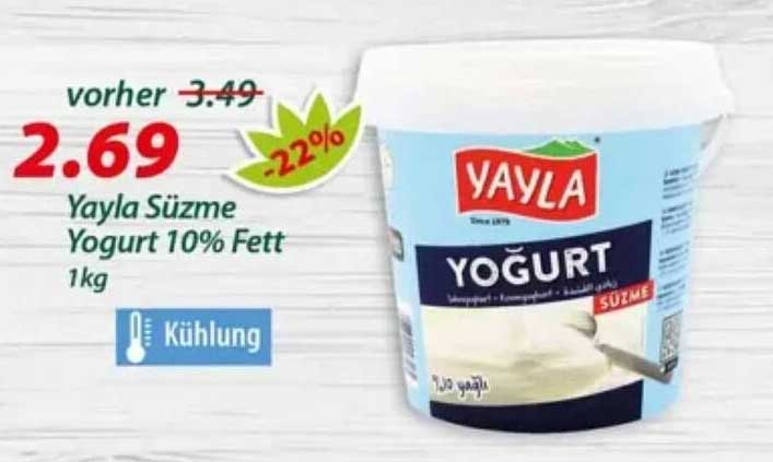 Yayla Süzme Yogurt 10% Fett 1kg