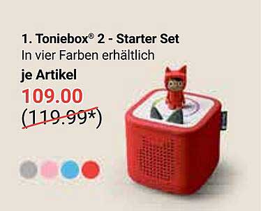1. Toniebox® 2 - Starter Set in vier Farben erhältlich