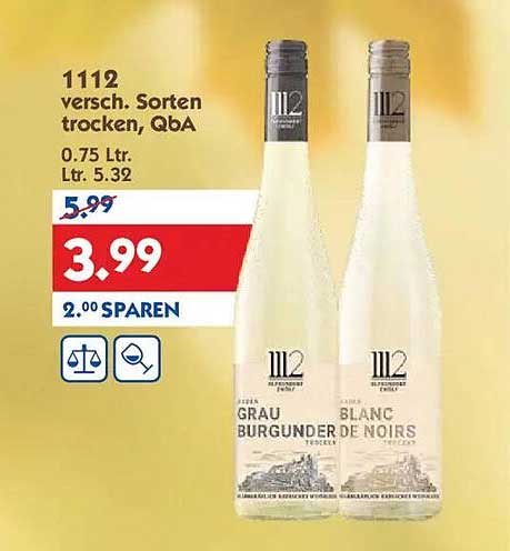 1112 verschiedene Sorten trockener Qualitätswein
