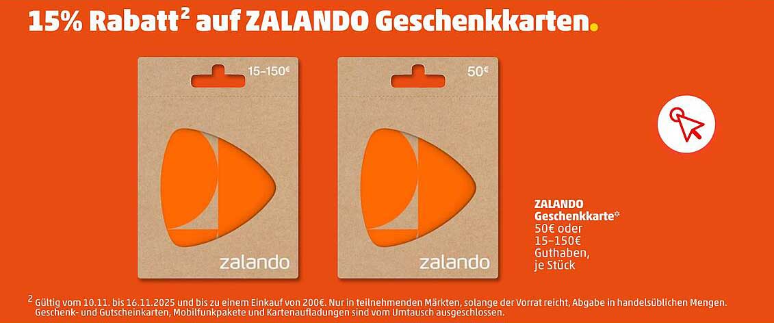 15% Rabatt auf Zalando Geschenkkarten