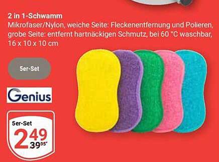 2 in 1-Schwamm 5er-Set