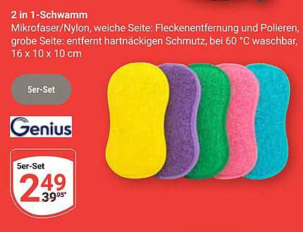 2 in 1-Schwamm - 5er-Set von Genius