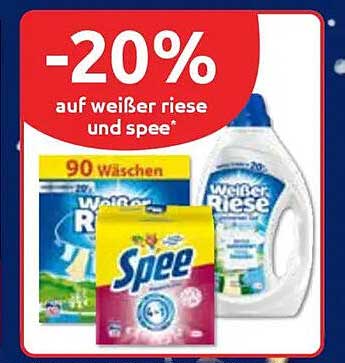 -20% auf weißer riese und spee
