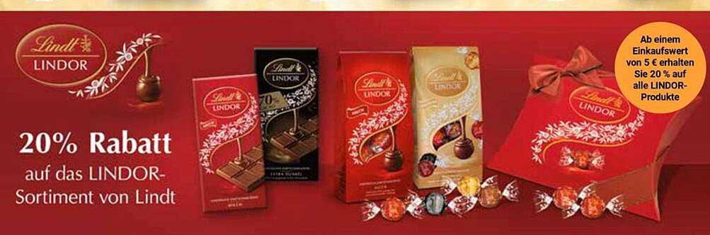 20% Rabatt auf das LINDOR-Sortiment von Lindt