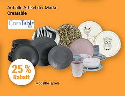 25 % Rabatt auf alle Artikel der Marke Creatable