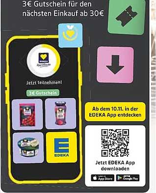 3€ Gutschein für den nächsten Einkauf ab 30€