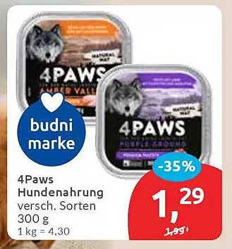 4Paws Hundenahrung verschiedene Sorten 300 g