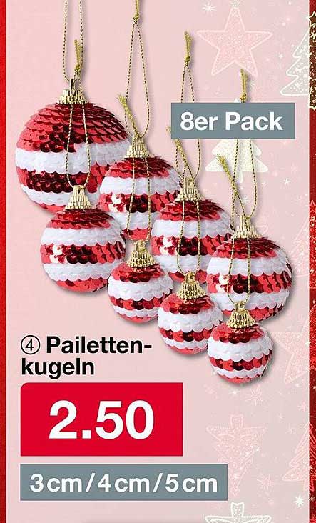 8er Pack Pailetten-Kugeln