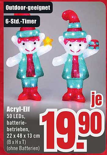 Acryl-Elf mit 50 LEDs – der perfekte Weihnachtszauber