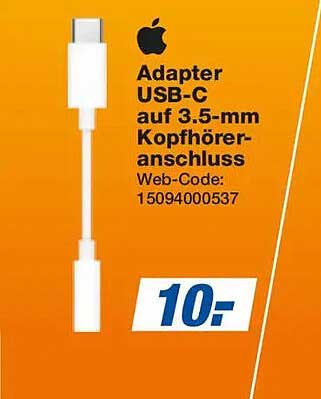 Adapter USB-C auf 3.5-mm Kopfhöreranschluss