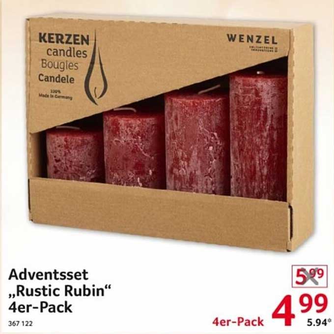 Adventset „Rustic Rubin“ 4er-Pack