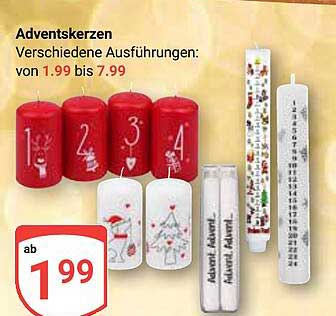 Adventskerzen - verschiedene Ausführungen: von 1,99 bis 7,99