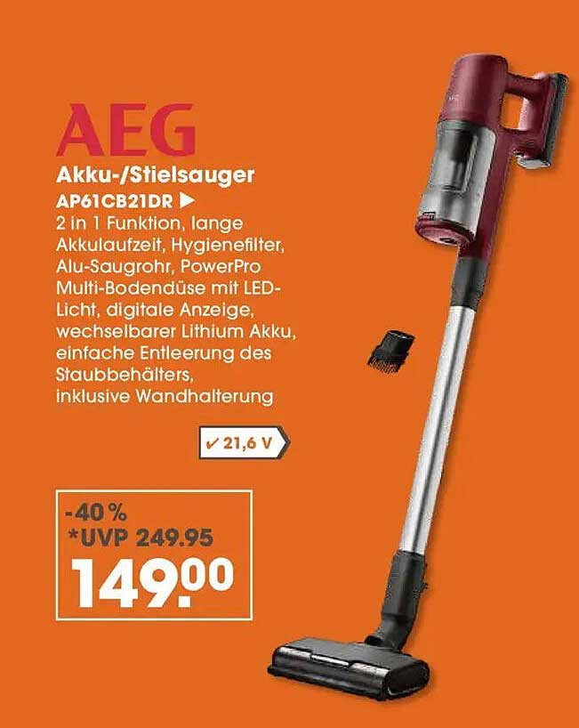 AEG Akku-/Stielsauger AP61CB21DR