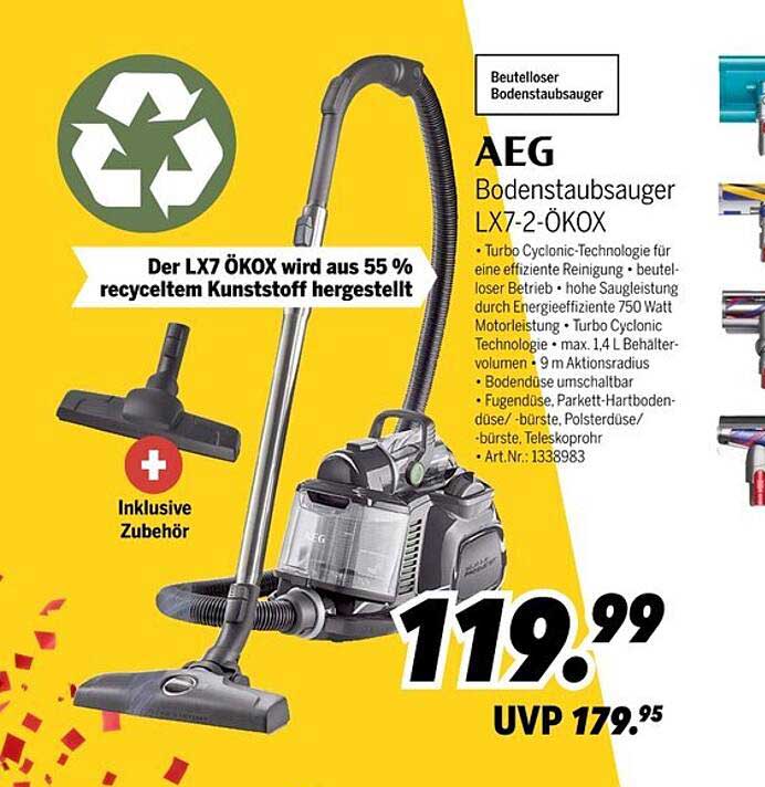 AEG Bodenstaubsauger LX7-2-ÖKOX mit Turbo Cyclonic-Technologie