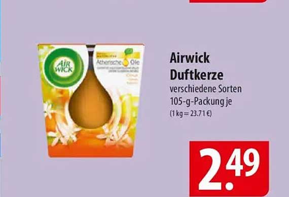 Airwick Duftkerze verschiedene Sorten 105-g-Packung