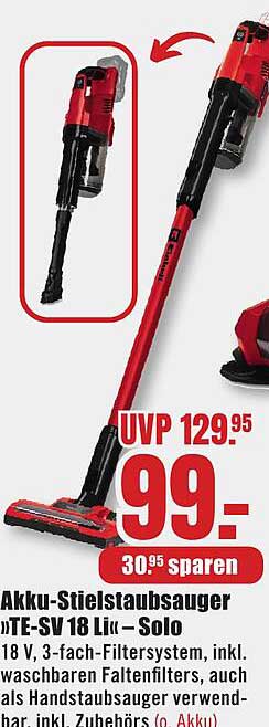 Akku-Stielstaubsauger »TE-SV 18 Li - Solo«
