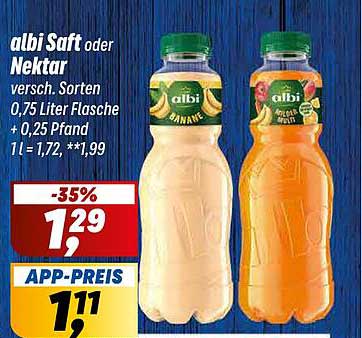 albi Saft oder Nektar 0,75 Liter Flasche