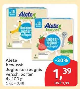 Alete bewusst Joghurtzeugnis – Verschiedene Sorten