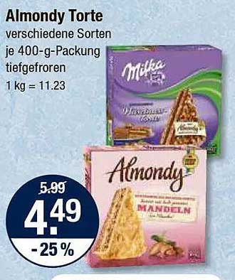 Almondy Torte - verschiedene Sorten je 400-g-Packung tiefgefroren