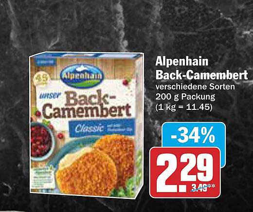 Alpenhain Back-Camembert 200 g Packung - Classic