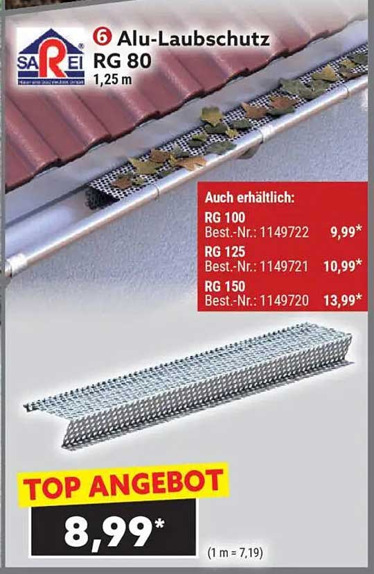 Alu-Laubschutz RG 80, 1,25 m