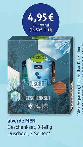 alverde MEN Geschenkset, 3-teilig