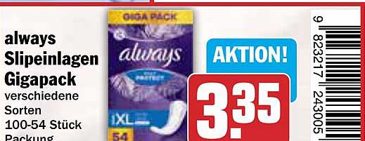 always Slipeinlagen Gigapack - 100 Stück