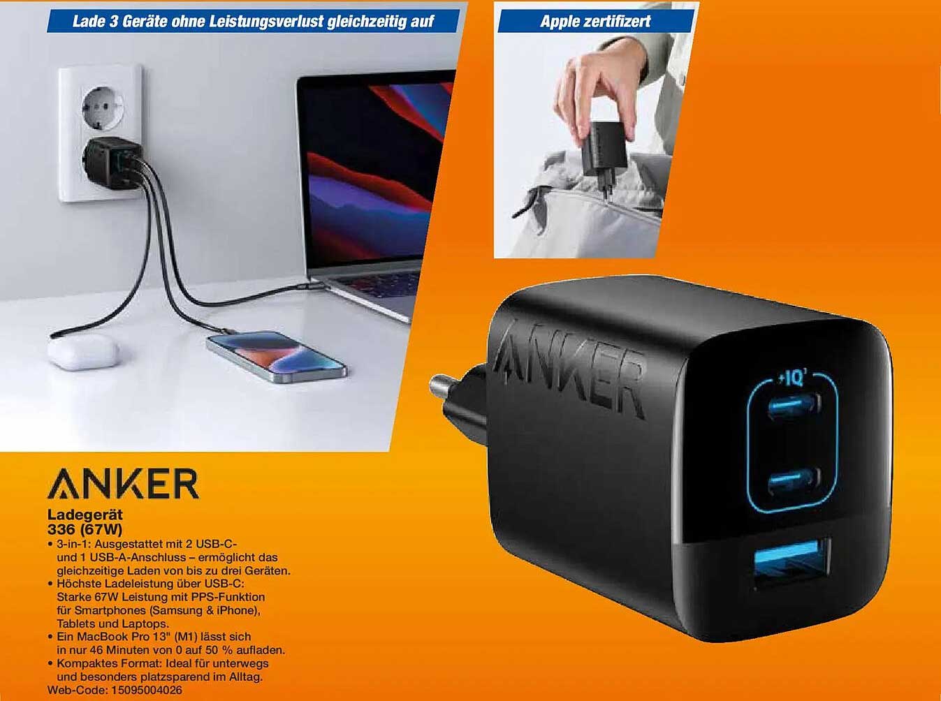 Anker Ladegerät 336 (67W)