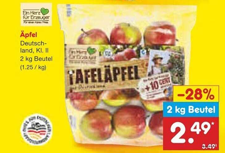 Äpfel Deutschland, Kl. II – 2 kg Beutel