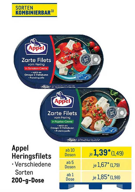 Appel Heringsfilets - Zarte Filets in verschiedenen Sorten für Gourmets