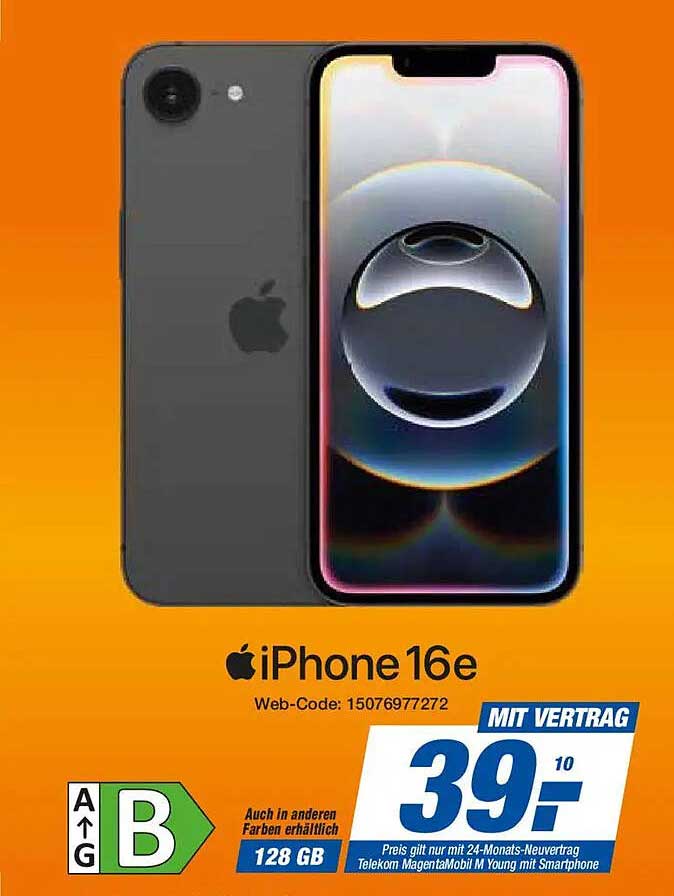 Apple iPhone 16e 128 GB mit Vertrag