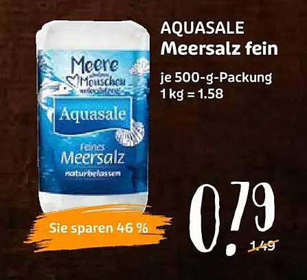 AQUASALE Meersalz fein je 500-g-Packung