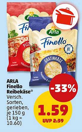 ARLA Finello Reibekäse - Verschiedene Sorten, 150 g